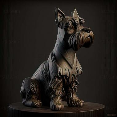 3D model Zwergschnauzer dog (STL)